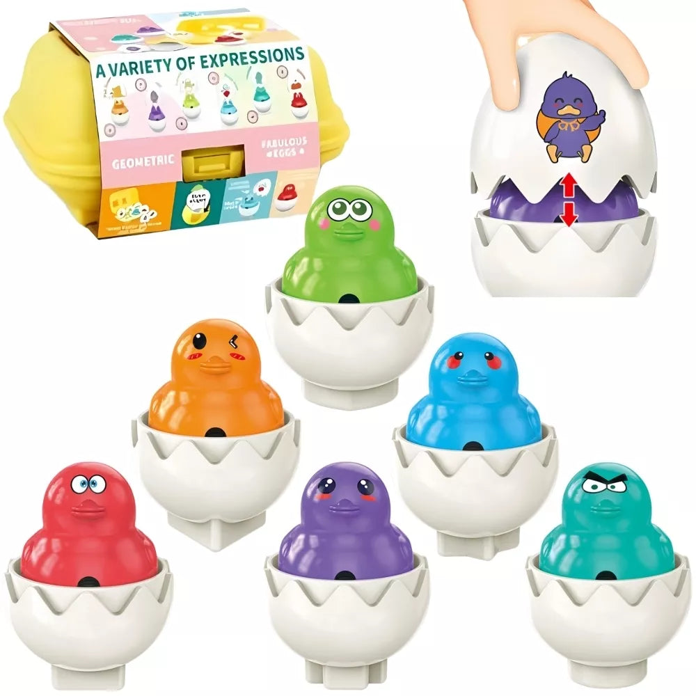 Woopie edukaciniai kiaušiniai su emocijomis ir formomis (6 vnt.)